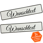 Personalisierbares Hochzeitskennzeichen mit Wunschtext – Deko fürs Hochzeitsauto – 2er Set - MADYES - Hochzeitsdeko Manufaktur