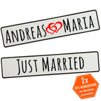Kennzeichen Hochzeit personalisiert mit Namen – Romantisches Love-Motiv - MADYES - Hochzeitsdeko Manufaktur