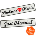 Hochzeitskennzeichen mit Namen – Herzschlag Motiv – Modern & romantisch - MADYES - Hochzeitsdeko Manufaktur