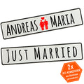 Kennzeichen Hochzeit personalisiert – Motiv Brautpaar – Hochzeitsauto Deko - MADYES - Hochzeitsdeko Manufaktur