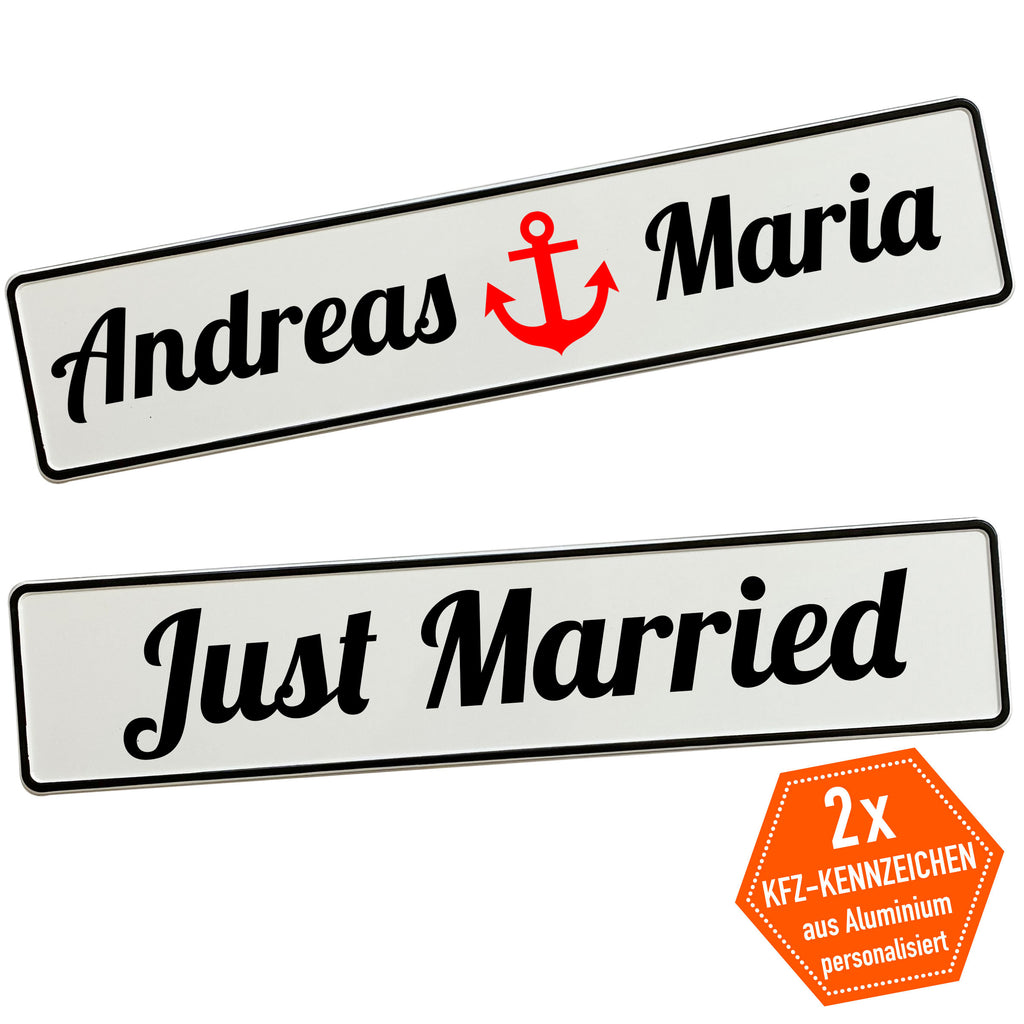 Hochzeitskennzeichen mit Namen – Maritimes Anker Motiv - MADYES - Hochzeitsdeko Manufaktur