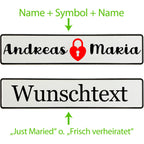 Hochzeitskennzeichen mit Namen – Märchenhaftes Schloss Motiv - MADYES - Hochzeitsdeko Manufaktur