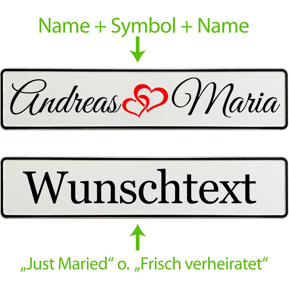 Kennzeichen Hochzeit personalisiert – Love modern Design – Mit Namen - MADYES - Hochzeitsdeko Manufaktur