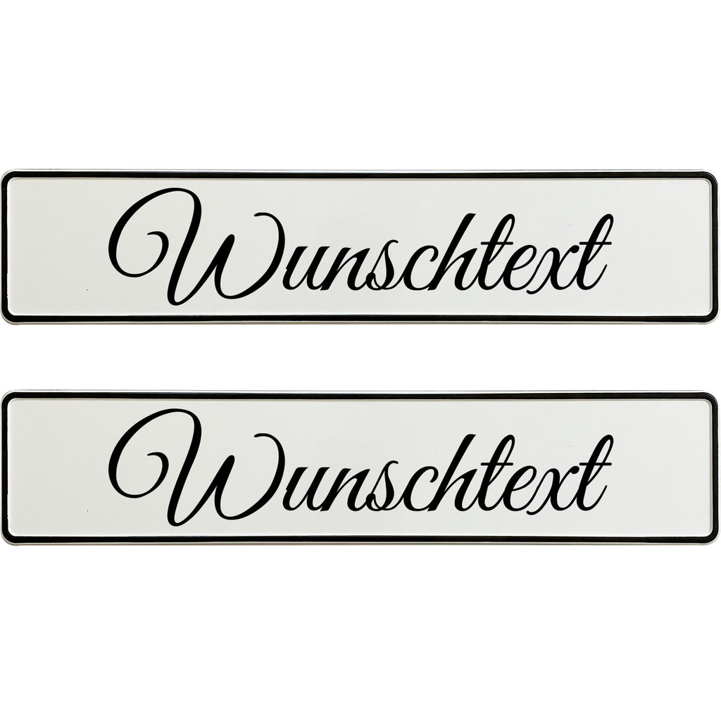 Personalisierbares Hochzeitskennzeichen mit Wunschtext – Deko fürs Hochzeitsauto – 2er Set - MADYES - Hochzeitsdeko Manufaktur