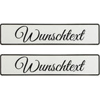 Personalisierbares Hochzeitskennzeichen mit Wunschtext – Deko fürs Hochzeitsauto – 2er Set - MADYES - Hochzeitsdeko Manufaktur