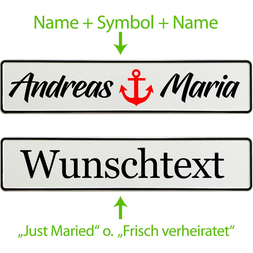 Hochzeitskennzeichen mit Namen – Maritimes Anker Motiv - MADYES - Hochzeitsdeko Manufaktur