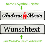Kennzeichen Hochzeit personalisiert – Motiv Brautpaar – Hochzeitsauto Deko - MADYES - Hochzeitsdeko Manufaktur