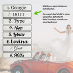 Hochzeitskennzeichen Motiv Herz Hochzeit mit Namen Deko Hochzeitsauto - MADYES - Hochzeitsdeko Manufaktur