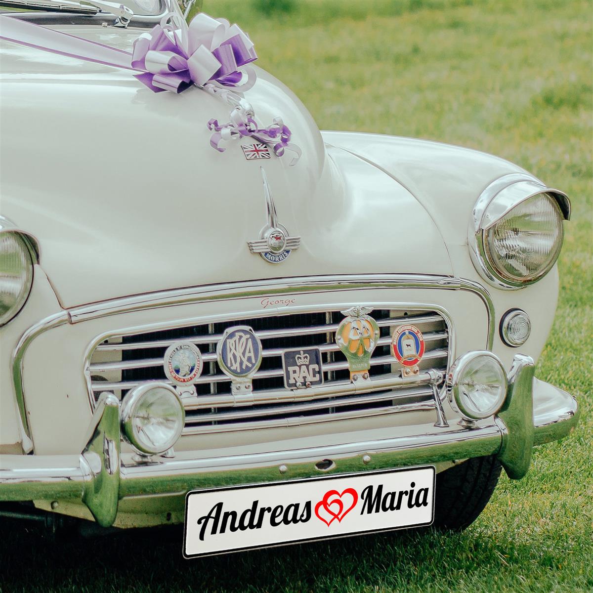 Kennzeichen Hochzeit personalisiert mit Namen – Romantisches Love-Motiv - MADYES - Hochzeitsdeko Manufaktur