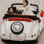 Kennzeichen Hochzeit personalisiert – Herz & Pfeil Motiv – Autodeko - MADYES - Hochzeitsdeko Manufaktur