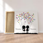 Personalisiertes Hochzeits-Gästebuch Leinwand 50x50 cm - Motiv Sweet Couple - MADYES - Hochzeitsdeko Manufaktur