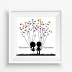 Personalisiertes Hochzeits-Gästebuch Leinwand 50x50 cm - Motiv Sweet Couple - MADYES - Hochzeitsdeko Manufaktur