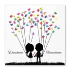 Personalisiertes Hochzeits-Gästebuch Leinwand 50x50 cm - Motiv Sweet Couple - MADYES - Hochzeitsdeko Manufaktur