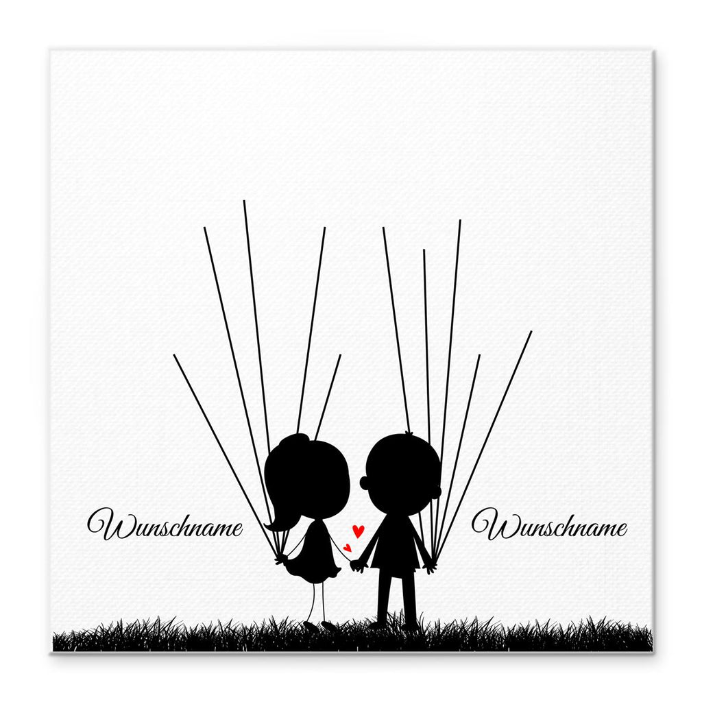 Personalisiertes Hochzeits-Gästebuch Leinwand 50x50 cm - Motiv Sweet Couple - MADYES - Hochzeitsdeko Manufaktur
