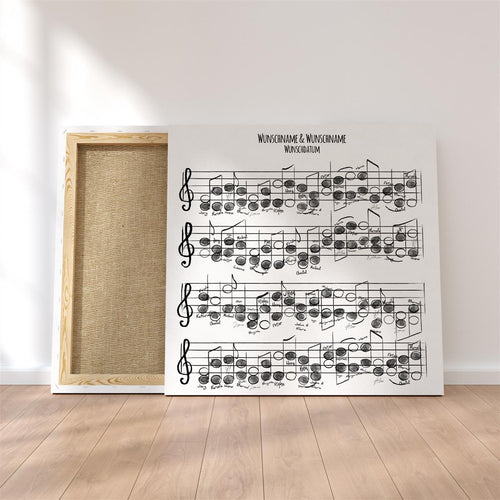 Personalisiertes Hochzeits-Gästebuch Leinwand 50x50 cm - Motiv Liebeslied - MADYES - Hochzeitsdeko Manufaktur