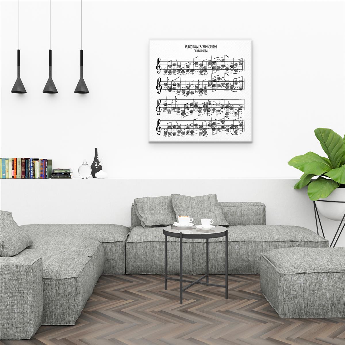 Personalisiertes Hochzeits-Gästebuch Leinwand 50x50 cm - Motiv Liebeslied - MADYES - Hochzeitsdeko Manufaktur