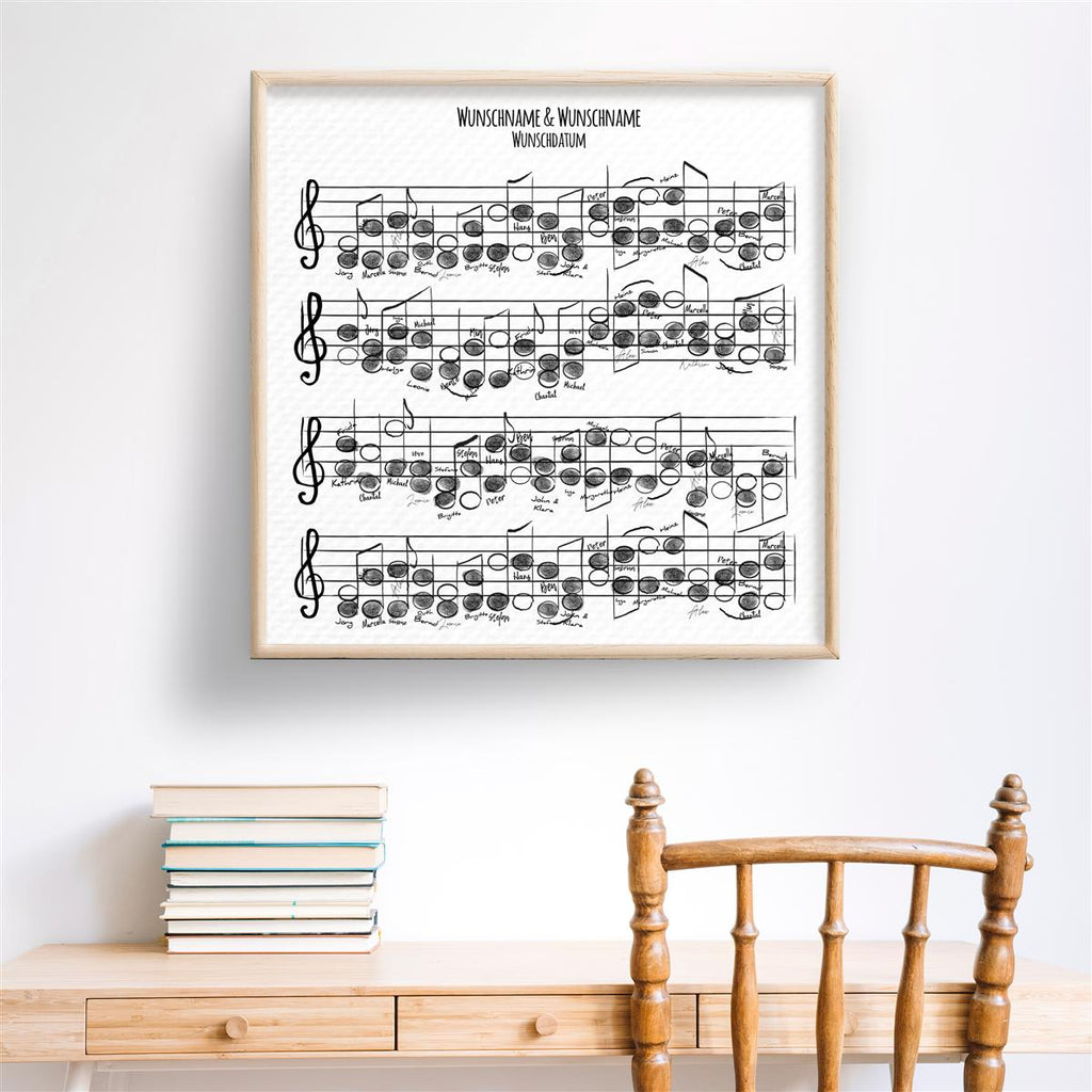 Personalisiertes Hochzeits-Gästebuch Leinwand 50x50 cm - Motiv Liebeslied - MADYES - Hochzeitsdeko Manufaktur