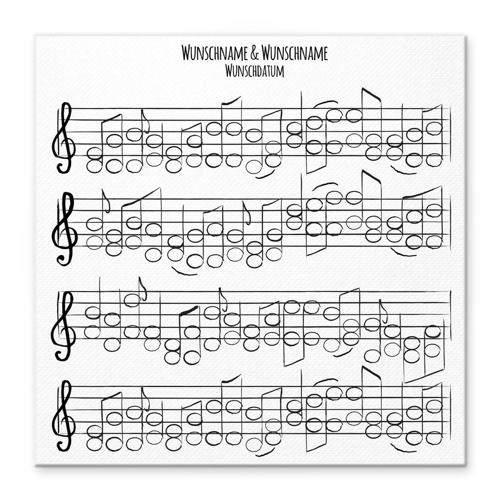 Personalisiertes Hochzeits-Gästebuch Leinwand 50x50 cm - Motiv Liebeslied - MADYES - Hochzeitsdeko Manufaktur
