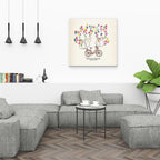 Personalisiertes Hochzeits-Gästebuch Leinwand 50x50 cm - Motiv Bike - MADYES - Hochzeitsdeko Manufaktur