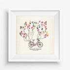 Personalisiertes Hochzeits-Gästebuch Leinwand 50x50 cm - Motiv Bike - MADYES - Hochzeitsdeko Manufaktur