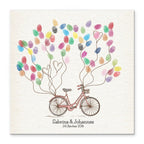 Personalisiertes Hochzeits-Gästebuch Leinwand 50x50 cm - Motiv Bike - MADYES - Hochzeitsdeko Manufaktur