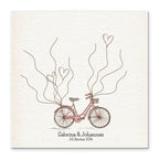 Personalisiertes Hochzeits-Gästebuch Leinwand 50x50 cm - Motiv Bike - MADYES - Hochzeitsdeko Manufaktur