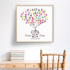 Personalisiertes Hochzeits-Gästebuch Leinwand 50x50 cm - Motiv Verliebt - MADYES - Hochzeitsdeko Manufaktur