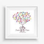 Personalisiertes Hochzeits-Gästebuch Leinwand 50x50 cm - Motiv Verliebt - MADYES - Hochzeitsdeko Manufaktur