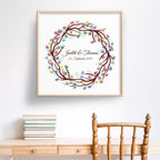 Personalisiertes Hochzeits-Gästebuch Leinwand 50x50 cm - Motiv Ring - MADYES - Hochzeitsdeko Manufaktur