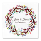 Personalisiertes Hochzeits-Gästebuch Leinwand 50x50 cm - Motiv Ring - MADYES - Hochzeitsdeko Manufaktur