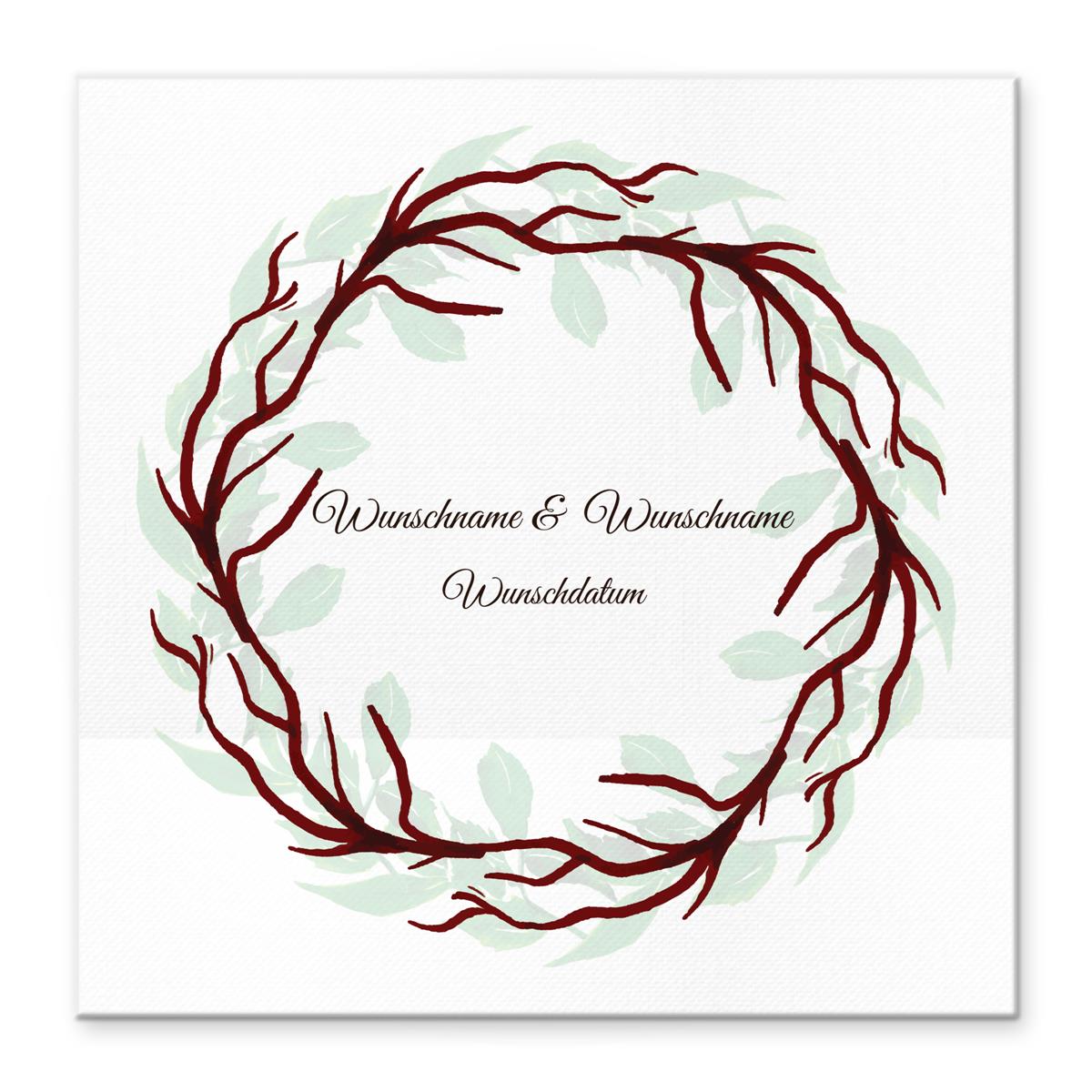 Personalisiertes Hochzeits-Gästebuch Leinwand 50x50 cm - Motiv Ring - MADYES - Hochzeitsdeko Manufaktur