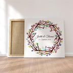 Personalisiertes Hochzeits-Gästebuch Leinwand 50x50 cm - Motiv Ring - MADYES - Hochzeitsdeko Manufaktur