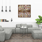 Personalisiertes Hochzeits-Gästebuch Leinwand 50x50 cm - Motiv Holz & Herz - MADYES - Hochzeitsdeko Manufaktur