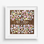 Personalisiertes Hochzeits-Gästebuch Leinwand 50x50 cm - Motiv Holz & Herz - MADYES - Hochzeitsdeko Manufaktur