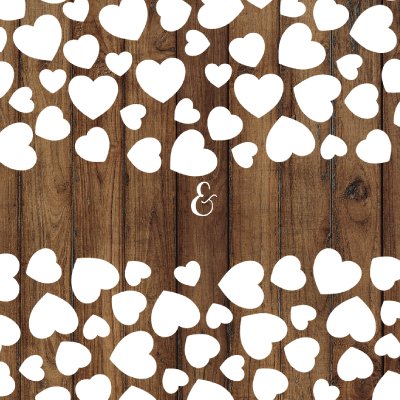 Personalisiertes Hochzeits-Gästebuch Leinwand 50x50 cm - Motiv Holz & Herz - MADYES - Hochzeitsdeko Manufaktur