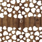 Personalisiertes Hochzeits-Gästebuch Leinwand 50x50 cm - Motiv Holz & Herz - MADYES - Hochzeitsdeko Manufaktur