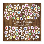 Personalisiertes Hochzeits-Gästebuch Leinwand 50x50 cm - Motiv Holz & Herz - MADYES - Hochzeitsdeko Manufaktur