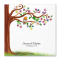 Personalisiertes Hochzeits-Gästebuch Leinwand 50x50 cm - Motiv Tree & Bird - MADYES - Hochzeitsdeko Manufaktur
