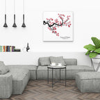 Personalisiertes Hochzeits-Gästebuch Leinwand 50x50 cm - Motiv Chinese Cherry - MADYES - Hochzeitsdeko Manufaktur