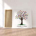 Personalisiertes Hochzeits-Gästebuch Leinwand 50x50 cm - Motiv Baum - MADYES - Hochzeitsdeko Manufaktur