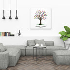 Personalisiertes Hochzeits-Gästebuch Leinwand 50x50 cm - Motiv Baum - MADYES - Hochzeitsdeko Manufaktur