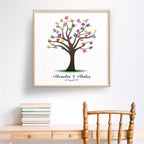 Personalisiertes Hochzeits-Gästebuch Leinwand 50x50 cm - Motiv Baum - MADYES - Hochzeitsdeko Manufaktur