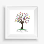 Personalisiertes Hochzeits-Gästebuch Leinwand 50x50 cm - Motiv Baum - MADYES - Hochzeitsdeko Manufaktur