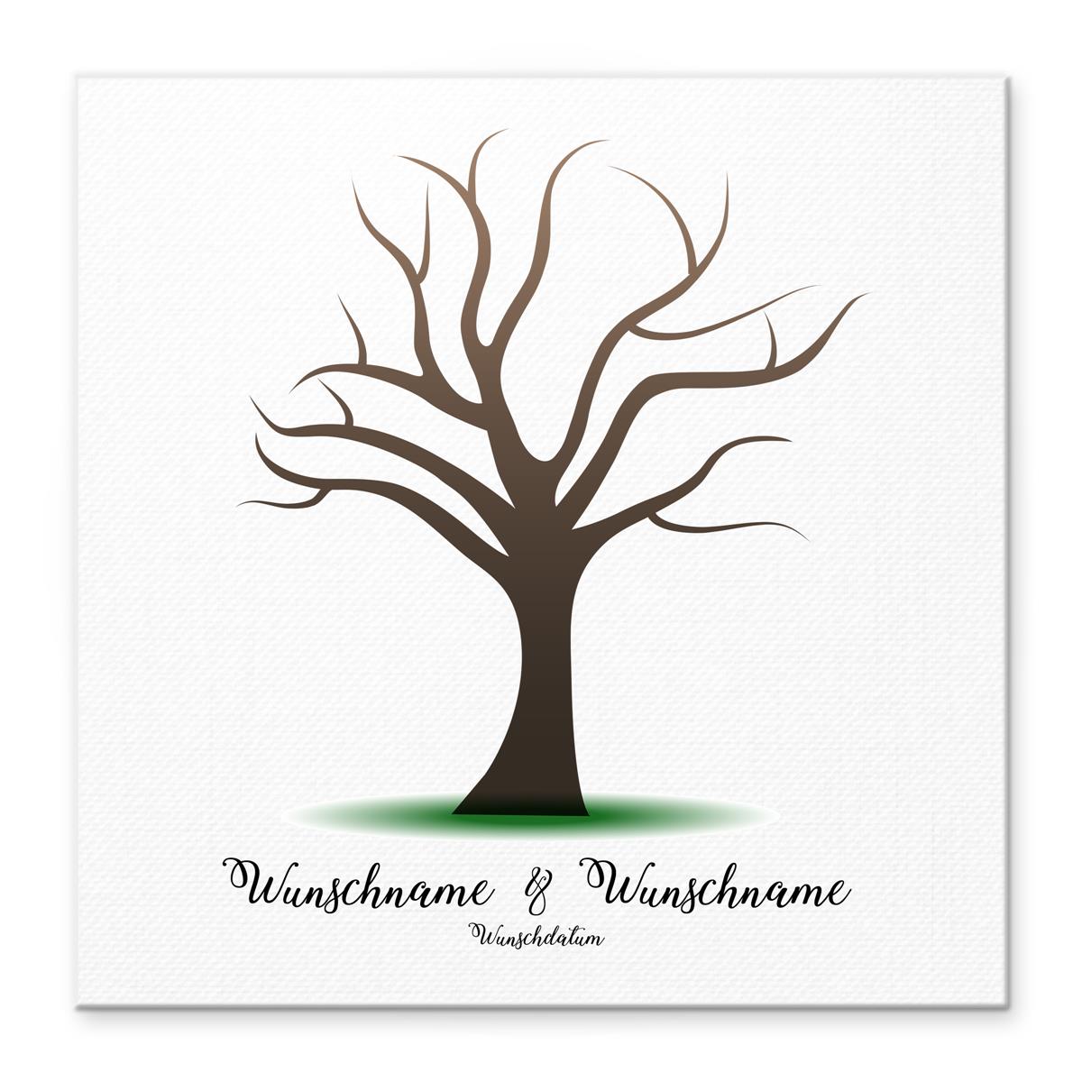 Personalisiertes Hochzeits-Gästebuch Leinwand 50x50 cm - Motiv Baum - MADYES - Hochzeitsdeko Manufaktur