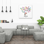 Personalisiertes Hochzeits-Gästebuch Leinwand 50x50 cm - Motiv Herz Luftballons - MADYES - Hochzeitsdeko Manufaktur