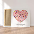 Personalisiertes Hochzeits-Gästebuch Leinwand 50x50 cm - Motiv Herz - MADYES - Hochzeitsdeko Manufaktur