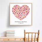 Personalisiertes Hochzeits-Gästebuch Leinwand 50x50 cm - Motiv Herz - MADYES - Hochzeitsdeko Manufaktur