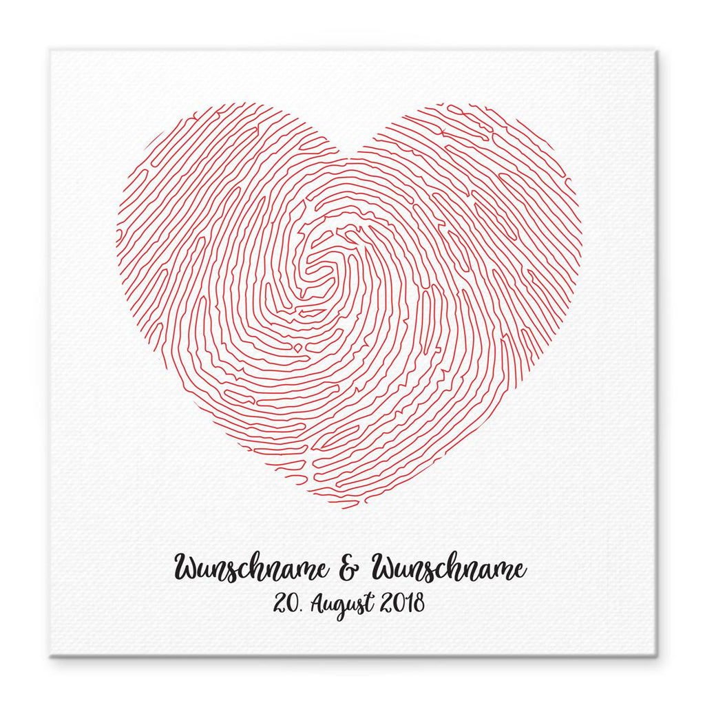Personalisiertes Hochzeits-Gästebuch Leinwand 50x50 cm - Motiv Herz - MADYES - Hochzeitsdeko Manufaktur