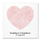 Personalisiertes Hochzeits-Gästebuch Leinwand 50x50 cm - Motiv Herz - MADYES - Hochzeitsdeko Manufaktur