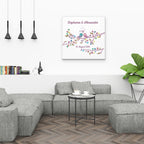 Personalisiertes Hochzeits-Gästebuch Leinwand 50x50 cm - Motiv Love Birds - MADYES - Hochzeitsdeko Manufaktur